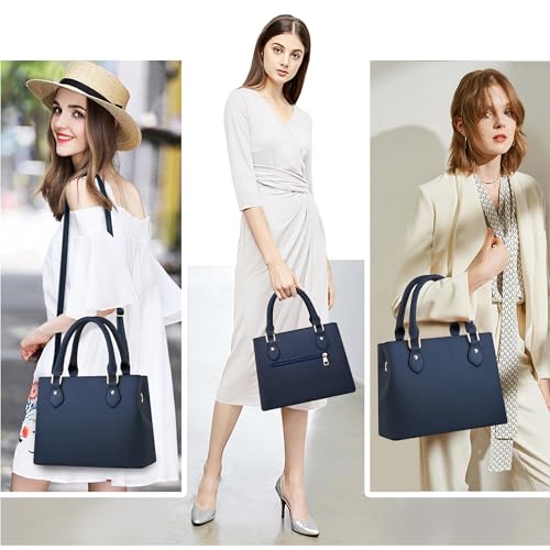 CHICAROUSAL Purses and Handbags for Women Leather Crossbody Bags Women's Tote Shoulder Bag (XK Navy Blue) - Image 4