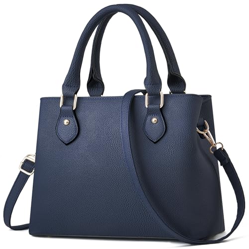 CHICAROUSAL Purses and Handbags for Women Leather Crossbody Bags Women's Tote Shoulder Bag (XK Navy Blue) - Image 1