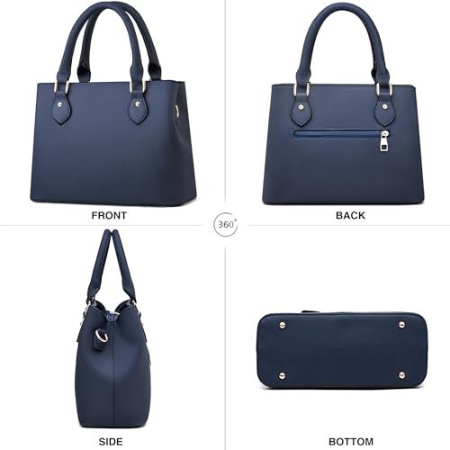 CHICAROUSAL Purses and Handbags for Women Leather Crossbody Bags Women's Tote Shoulder Bag (XK Navy Blue) - Image 3