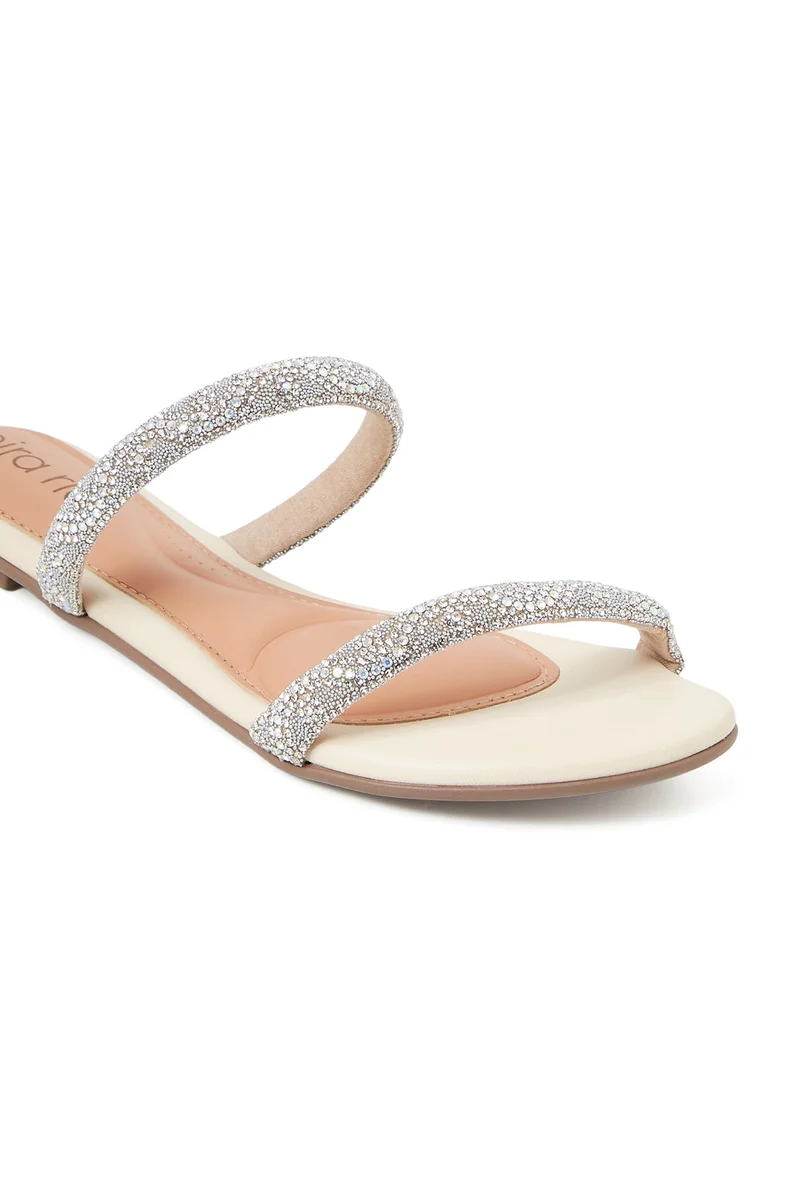 Beira Rio  BEIRA RIO Ladies Flat Sandals in CRYSTAL-SILVER-AURORA | Comfortable Everyday Footwear for Women | Best Price UAE