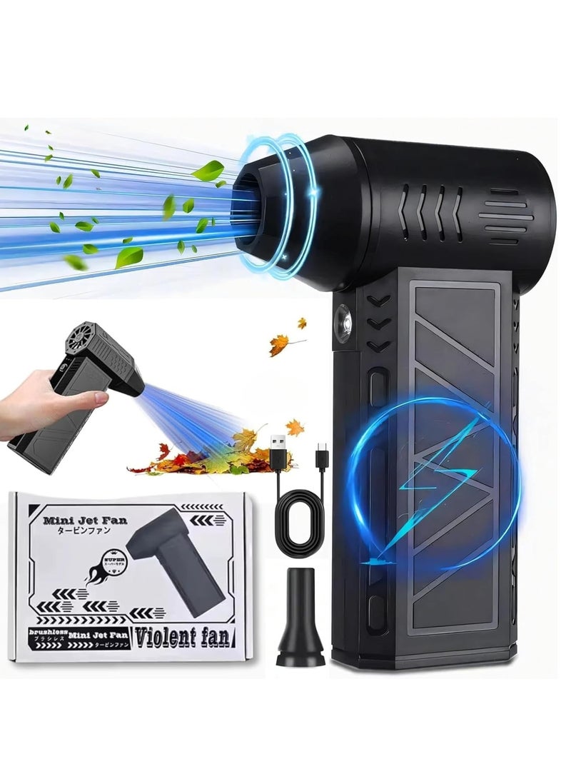 ARGT نفاخ ثلج LED Turbo SnowWhiz، نفاخ ثلج كهربائي صغير بسرعة 3، مع ضوء LED، مروحة توربو هادئة للسيارات، الممرات والمنزل، 2 فوهة، عمر بطارية طويل، أداة إزالة ثلج مدمجة - Image 1