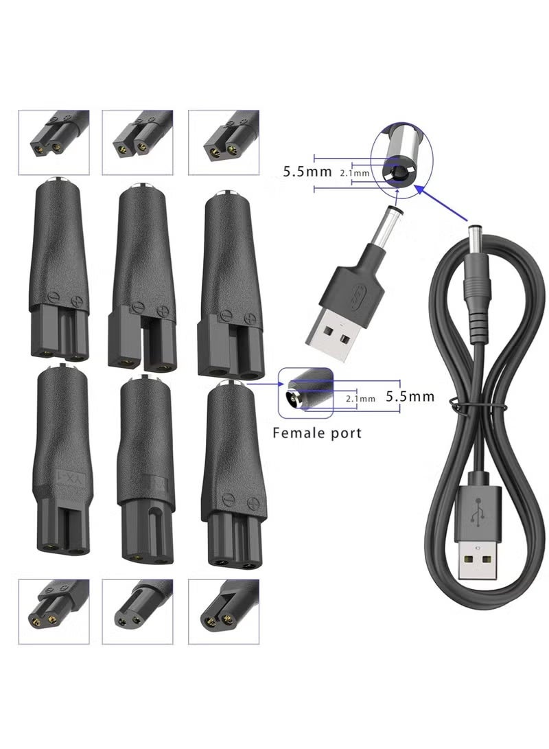YOUGE 8 In 1 Power Cord 5V Replacement Charger USB adapter Suitable for Philips Electric Hair Clippers, Beard trimmers, Shavers, Beauty Instruments, Desk Lamps, Purifiers - Image 2
