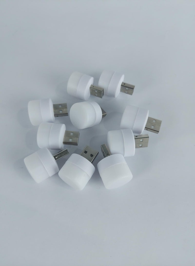 10pcs USB Portable LED Night Light Mini Round Laptop Lamp Power (Random colour) - Image 2