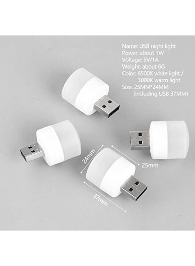10pcs USB Portable LED Night Light Mini Round Laptop Lamp Power (Random colour) - Image 3