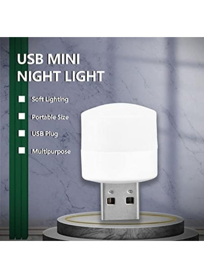 10pcs USB Portable LED Night Light Mini Round Laptop Lamp Power (Random colour) - Image 5