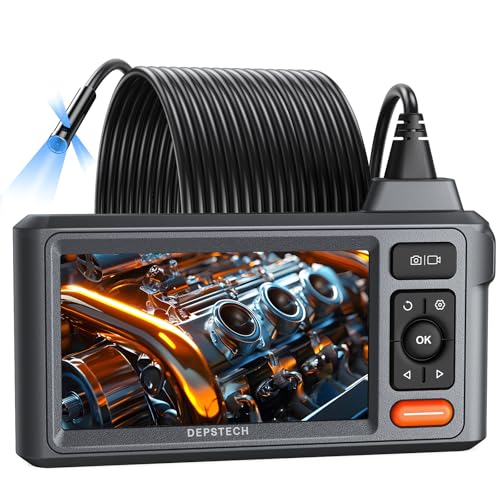 DEPSTECH 50ft Sewer Camera, 1080P HD Triple Lens Borescope, 5" IPS Screen Endoscope with Light, IP67 Waterproof Plumbing Drain Pipe Snake Inspection Camera with 32G Card, Carry Case - Image 1