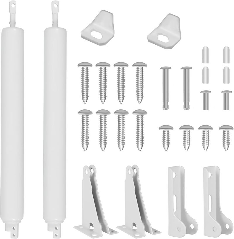 Dluno 2 Set White Screen Door Closers, Storm Door Closer Heavy Duty Screen Door Shock Adjustable Cushion Speed Screen Door Pneumatic Closer, Screen Security Doors Storm Door Shocks Smooth Door Closer - Image 1