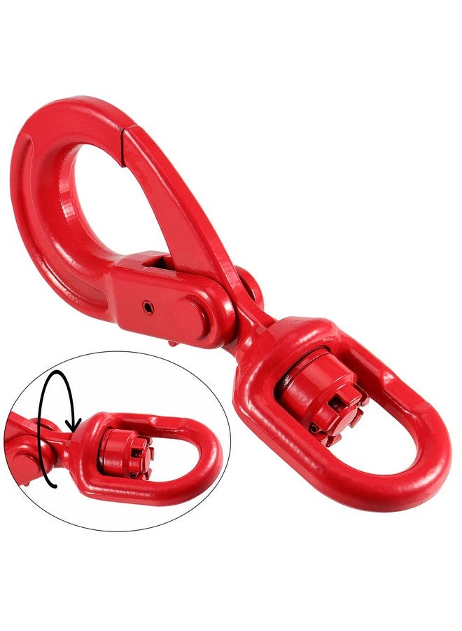 بينجيو خطاف PINGEUI دوار ذاتي القفل مقاس 3/8 بوصة، خطاف حلقي ذاتي القفل من الفولاذ المطاوع من الدرجة 80، حد أقصى للحمل العملي 3.15 طن/6945 رطل - Image 4