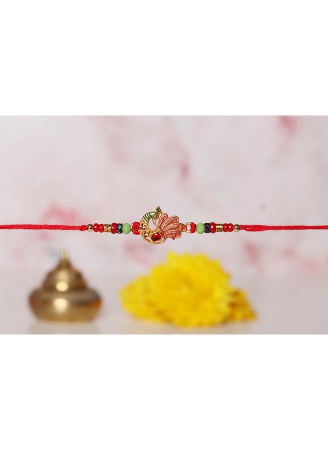 CHERKRAFT CHERKRAFT Beautiful Peacock Rakhi for Brother Designer Rakshabandhan Rakhi Thread - 103  - Image 2