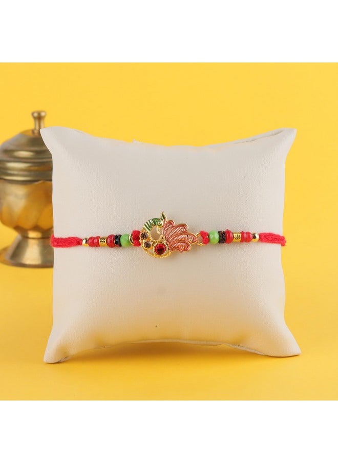 CHERKRAFT CHERKRAFT Beautiful Peacock Rakhi for Brother Designer Rakshabandhan Rakhi Thread - 103  - Image 3