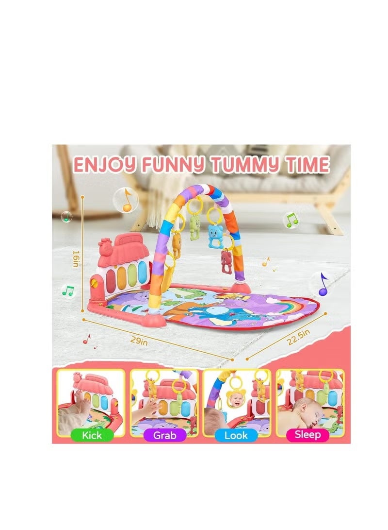Baby Play Mat, Fun Piano Play Mat for Tummy Time, Baby Activity Mat with 5 Educational Sensory Toys for Infants, Music and Lights , Code 0-9-12 Months (Orange) - Image 4