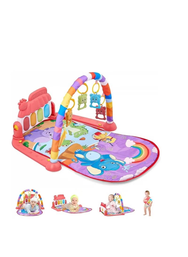 Baby Play Mat, Fun Piano Play Mat for Tummy Time, Baby Activity Mat with 5 Educational Sensory Toys for Infants, Music and Lights , Code 0-9-12 Months (Orange) - Image 2