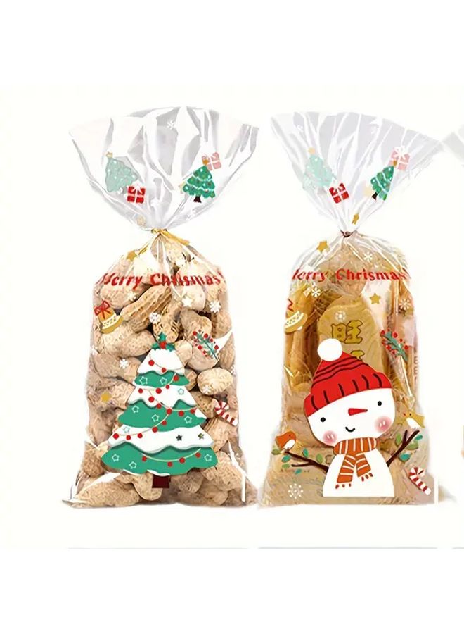 Christmas Mix Cellophane Bags 50 Pack Reusable Plastic Snack Packaging With Santa Design - Image 5
