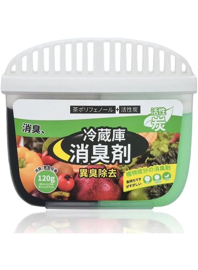 Activated Charcoal Refrigerator Deodorizer with Tea Polyphenols – Odor and Moisture Absorber Air Purifier for Fridge, Cabinets, Car and Food Freshness Preservation - Image 1