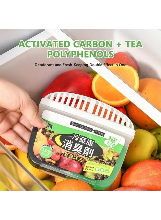 Activated Charcoal Refrigerator Deodorizer with Tea Polyphenols – Odor and Moisture Absorber Air Purifier for Fridge, Cabinets, Car and Food Freshness Preservation - Image 3