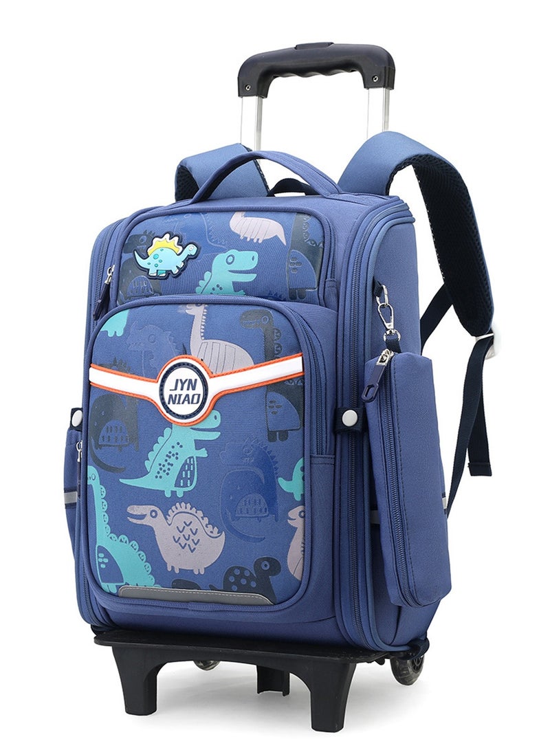 CityRiya-Long Rolling Backpack Travel Trolly BookBag School Wheeled Backpack for Boys Girls Kids Luggage School Bag with Wheels Trolley Backpack - Image 1