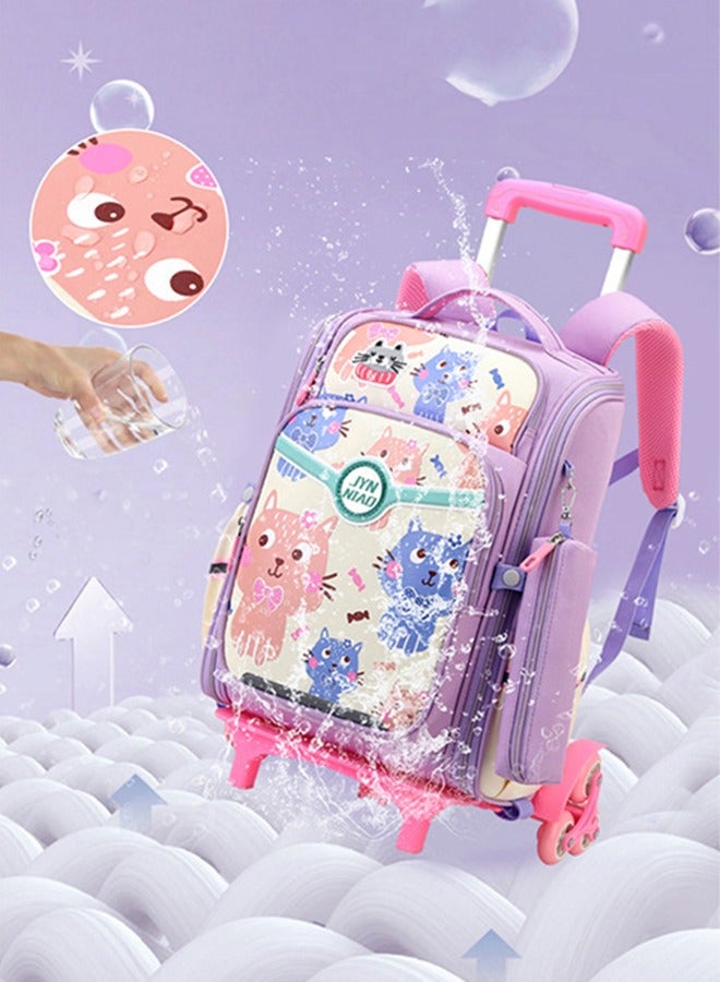CityRiya-Long Rolling Backpack Travel Trolly BookBag School Wheeled Backpack for Boys Girls Kids Luggage School Bag with Wheels Trolley Backpack - Image 4