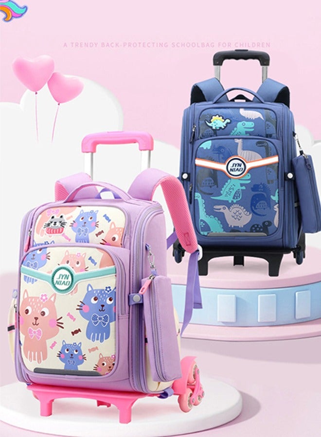 CityRiya-Long Rolling Backpack Travel Trolly BookBag School Wheeled Backpack for Boys Girls Kids Luggage School Bag with Wheels Trolley Backpack - Image 2