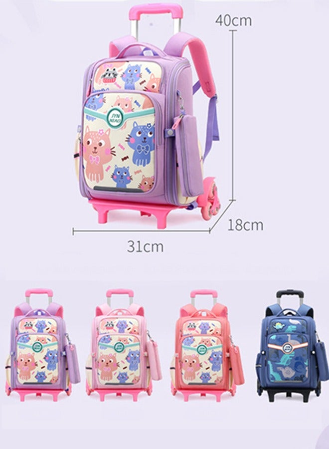 CityRiya-Long Rolling Backpack Travel Trolly BookBag School Wheeled Backpack for Boys Girls Kids Luggage School Bag with Wheels Trolley Backpack - Image 3