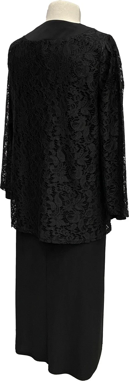 حسنة Black Demet Jacket Dress Mother Evening Dress Suit