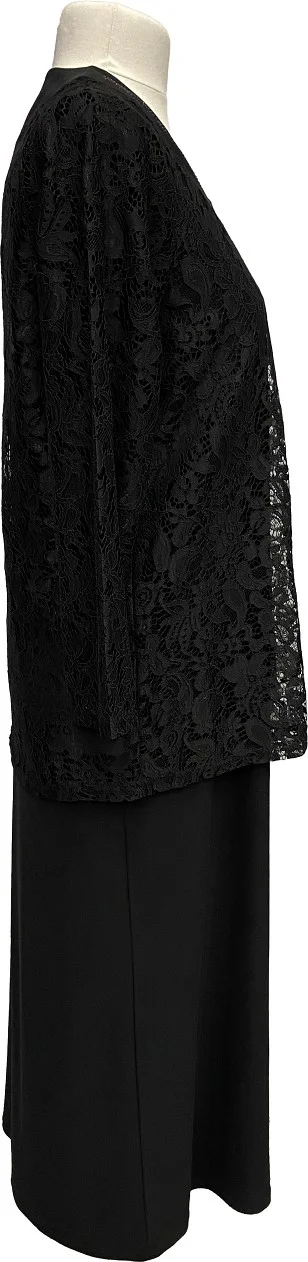 حسنة Black Demet Jacket Dress Mother Evening Dress Suit