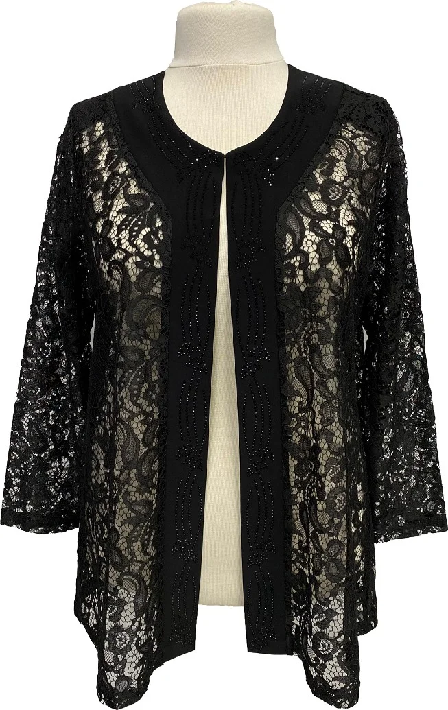 حسنة Black Demet Jacket Dress Mother Evening Dress Suit