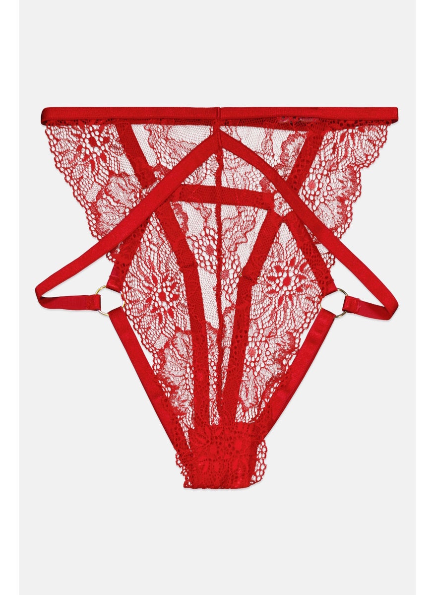 Women High Leg Caged Lace Brazilian Panty, Red - pzsku/Z66BADFAB9B2050420FDDZ/45/_/1724351232/f941aa75-f071-466b-90f4-8fe2de8911e9