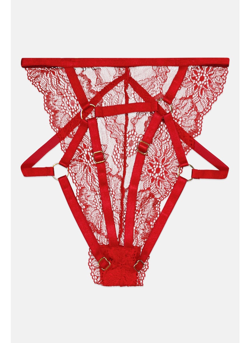 Women High Leg Caged Lace Brazilian Panty, Red - pzsku/Z66BADFAB9B2050420FDDZ/45/_/1724351234/a75e45a6-6789-4e08-8025-9eb85704946a