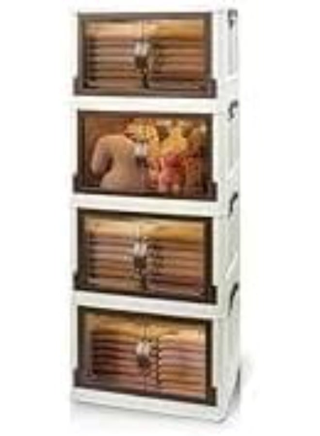 دولاب تخزين متعدد الأرفف – متوفر بثلاثة، أربعة، وخمسة أدراج – تصميم عصري أنيق لتنظيم الملابس والأدوات المنزلية بسهولة (4 دور) - Image 3