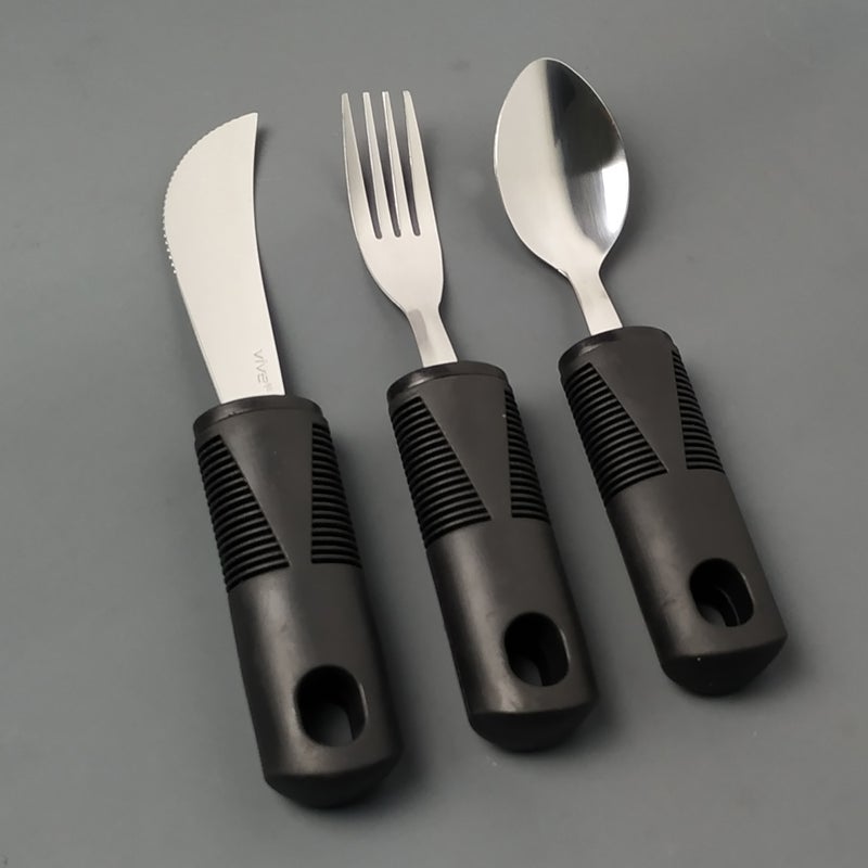 general Adaptive Stainless Steel Cutlery Set with Flexible Handles for Adults - Image 1