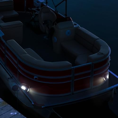Besramtic Boat Docking Lights Marine Docking Lights LED Stainless Steel Surface Side Mount Waterproof for Pontoon 12 Volts 2 Pieces - Image 3