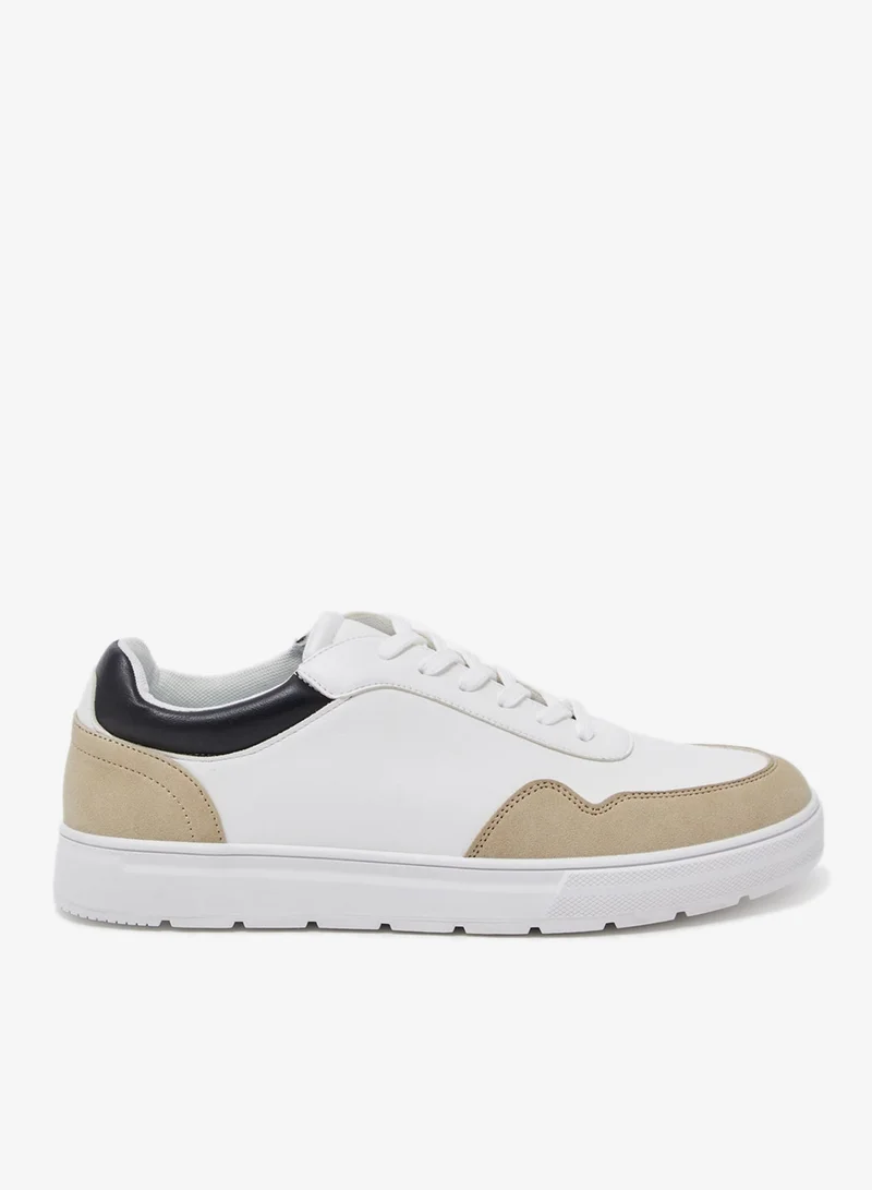 Redtag Men White Material Block Skate Shoes