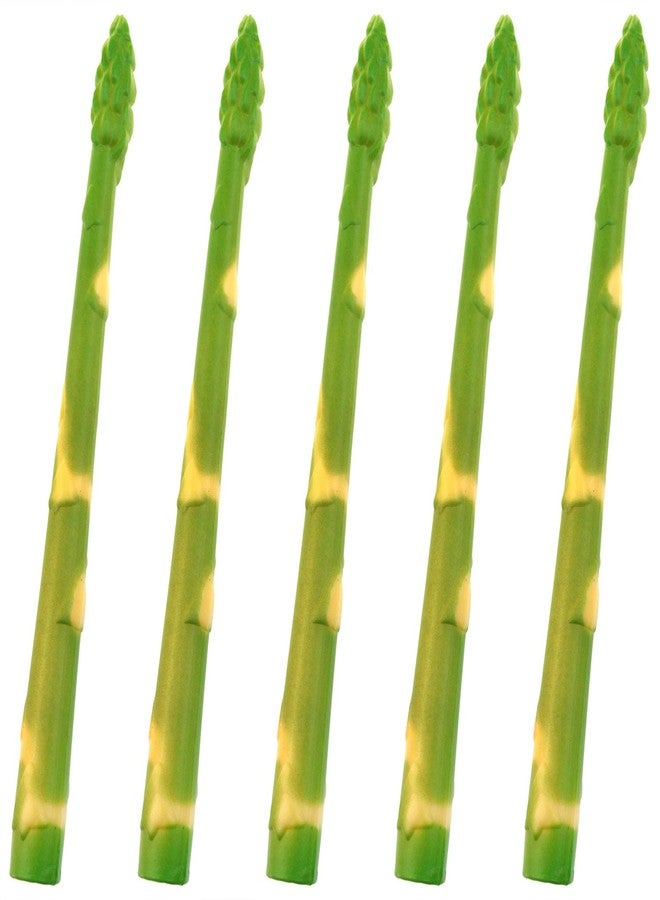 FINBe 19cm Simulated Asparagus Plastic Vegetable Decoration Simulated Vegetables Simulated Asparagus for Photography Props Exhibition Halloween Decorations 6pcs - Image 1