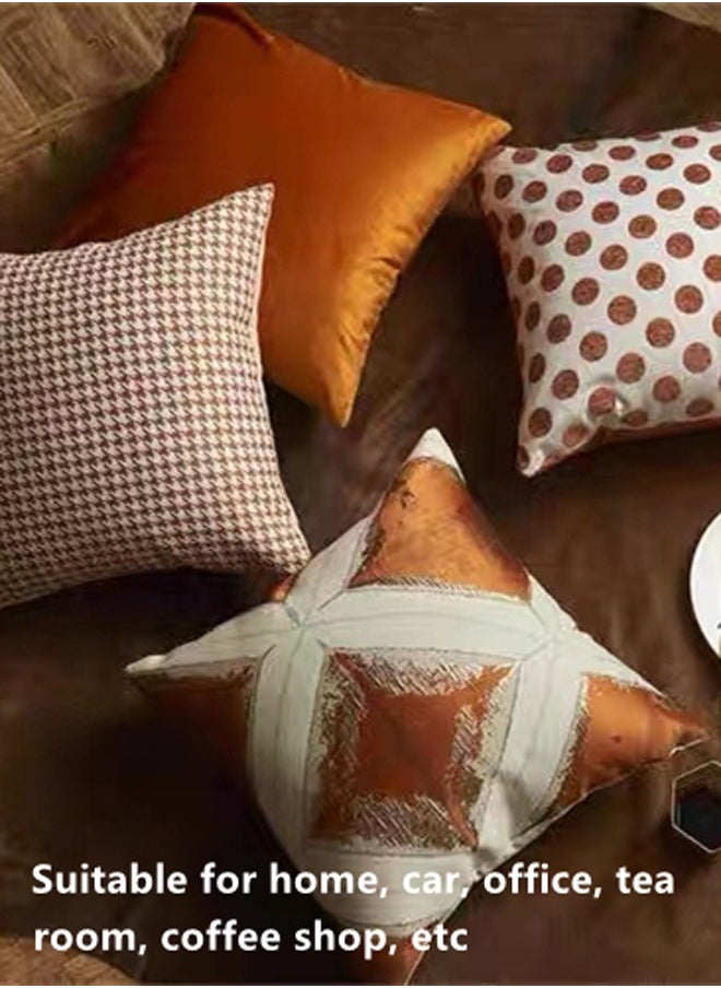 Kutis Living Room Pillow Covers, Modern Sofa Throw Pillow Cover,  Fabric Pillow Case for Couch Bed Car 45x45cm for Home Polyester Fibre (Orange Series, 18x18,Set of 4)  - Image 2