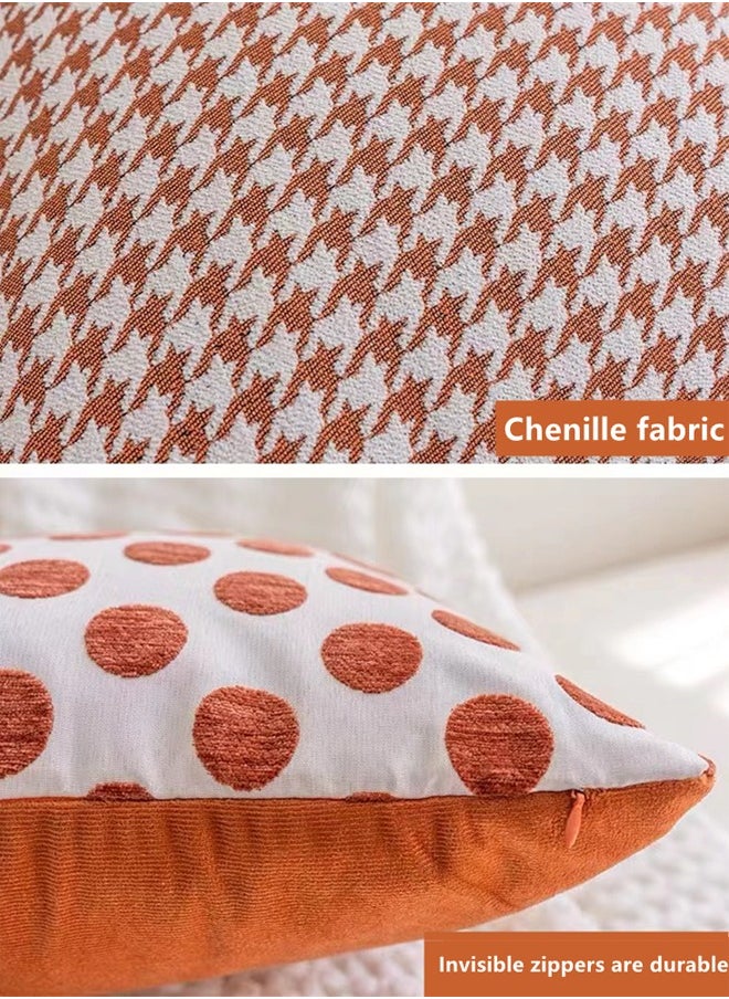 Kutis Living Room Pillow Covers, Modern Sofa Throw Pillow Cover,  Fabric Pillow Case for Couch Bed Car 45x45cm for Home Polyester Fibre (Orange Series, 18x18,Set of 4)  - Image 5