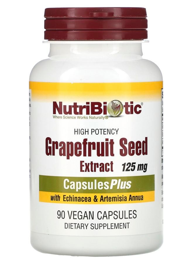 Nutribiotic High Potency Grapefruit Seed Extract with Echinacea & Artemisia Annua 125 mg 90 Vegan Capsules