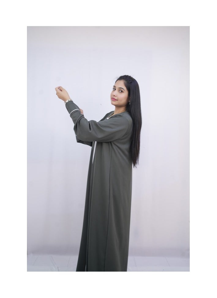 Al Batool - Premium 2 Piece Abaya, Outer Lycra and Inner Banyan Style for Elegant Modesty - Image 1