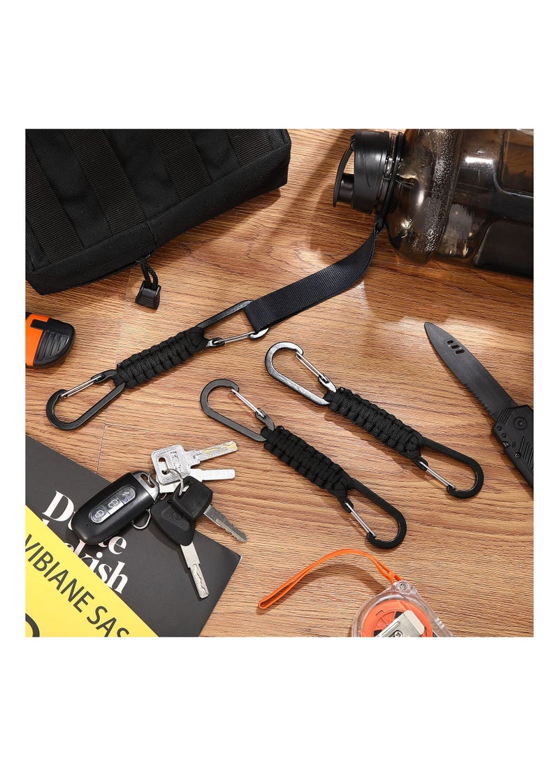 Generic Paracord Keychain Braided Paracord Lanyard Clips for Keys Paracord Keychain Clip Water Bottle Keys Backpack Tools Paracord Keychain with Carabiner - Image 4