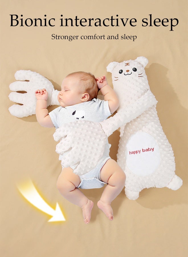 DUNISO لعبة نوم للأطفال مع جهاز تحكم عن بُعد، يد مهدئة أوتوماتيكية، وسادة بات لمنع الفزع مع بطانة فاصلة من الفاصوليا الحمراء - Image 5