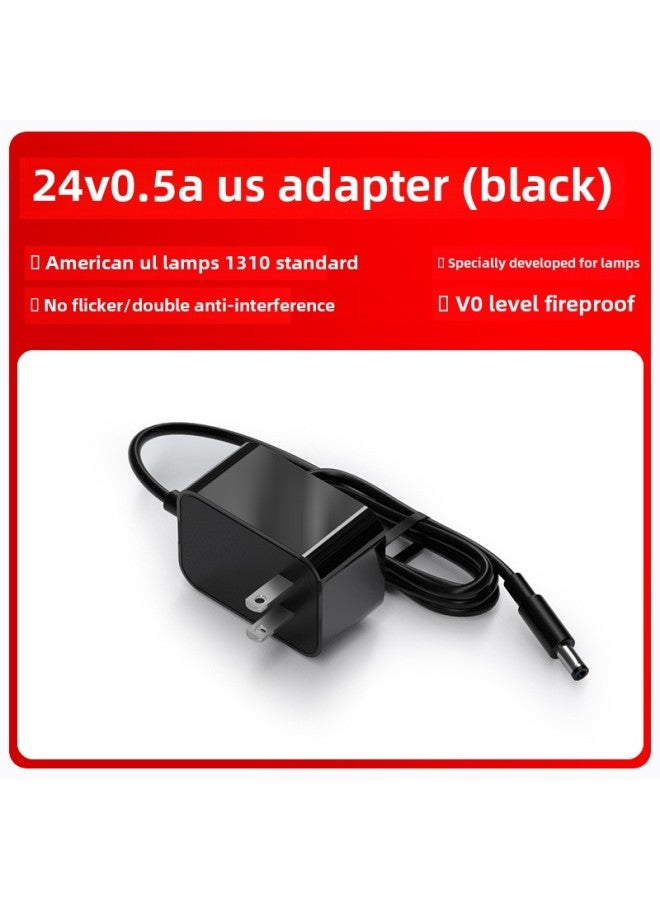 24V0.5/5V2A/12V1A US UL1310 Certified Lamp LED Lamp With Lamp Box Table Lamp Power Adapter-Color:24V0.5 American Standard (USA) Black-Specifications:DC Head 5.5*2.5  - Image 1