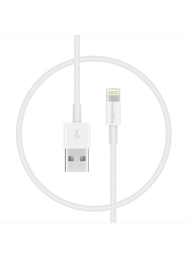 FEEL2NICE - iPhone Charger Fast Charging[Apple MFi Certified] 5pack 10FT Long Lightning Cable Fast High Speed Data Sync iPhone Charger Cord for iPhone 14/13/12/11 Pro Max/XS MAX/XR/XS/X/8/7/Plus airpods (White) - Image 1