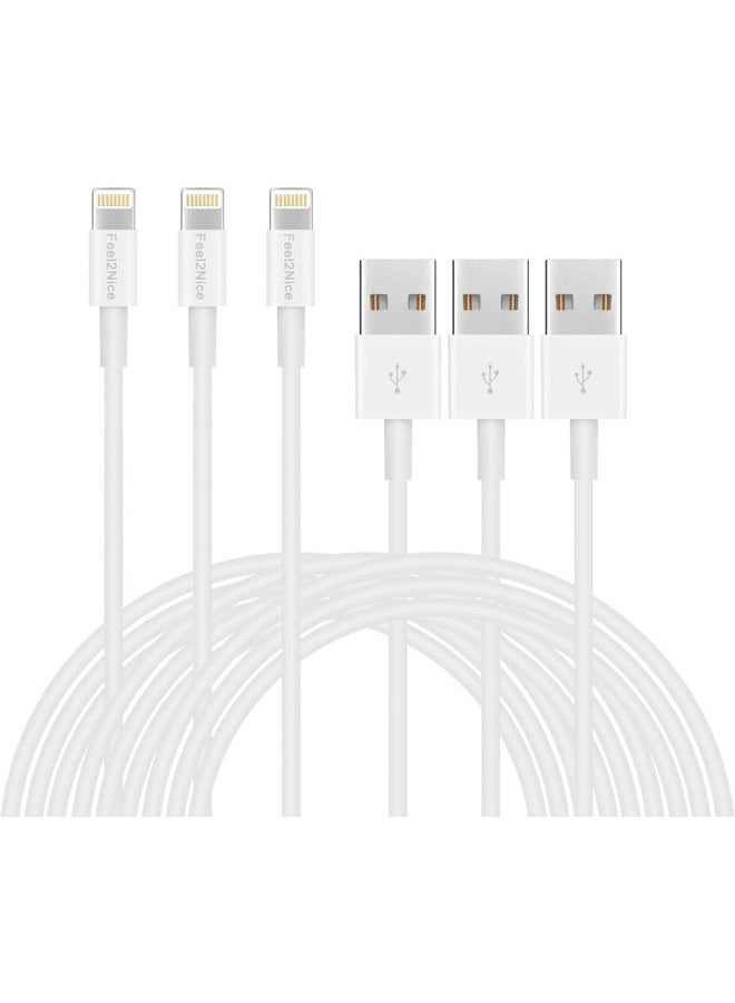 FEEL2NICE MFi Certified 5Pack 10ft iPhone Lightning Cable - 10 Foot High Fast Charging Cable Cord Connector for iPhone 12 Mini/Pro Max/11 Pro MAX/XS/XR/X/6/AirPods - Image 5