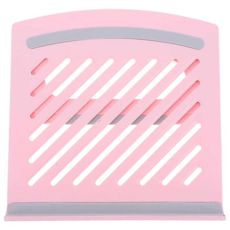 Pink Foldable Adjustable Laptop Stand Ventilated Riser for Desk Small Spaces - Image 2