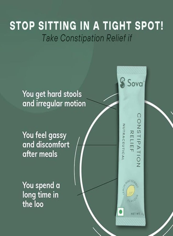 SOVA Probiotics Supplements For Constipation Relief, Stool Softener & Regulate Bowel Motions With Psyllium Husk | 5 Billion Cfus | 15 Vegan Sachets - For Men And Women | One Swift Motion | Prebiotics, Probiotics & ISABGOL - Image 3