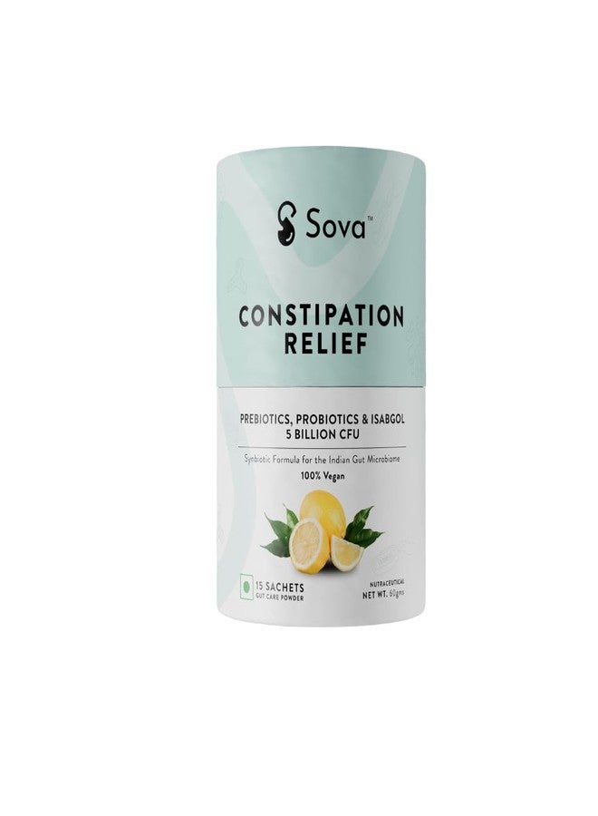 SOVA Probiotics Supplements For Constipation Relief, Stool Softener & Regulate Bowel Motions With Psyllium Husk | 5 Billion Cfus | 15 Vegan Sachets - For Men And Women | One Swift Motion | Prebiotics, Probiotics & ISABGOL - Image 1