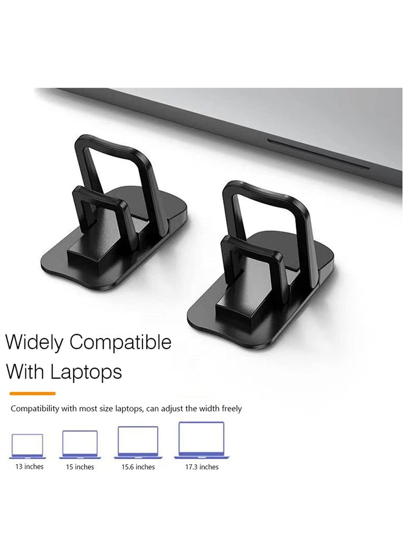 KASTWAVE - Mini Foldable Laptop Stand, Self-Adhesive Portable Invisible Computer Keyboard Riser, Adjustable Height for for MacBook, Dell, HP and Other 10-17 Inches Laptop, Black, 2PCS - Image 1