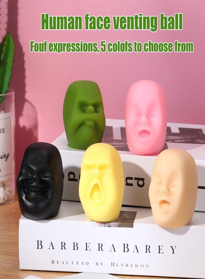 Poen 4 Pcs Human Face Stress Ball for Adults Funny Human Face Emotion Balls Fidget Sensory Toy Relief Toys Squeeze Ball Soft Stretchy Fidget Toys for Relieve(Green) - Image 5