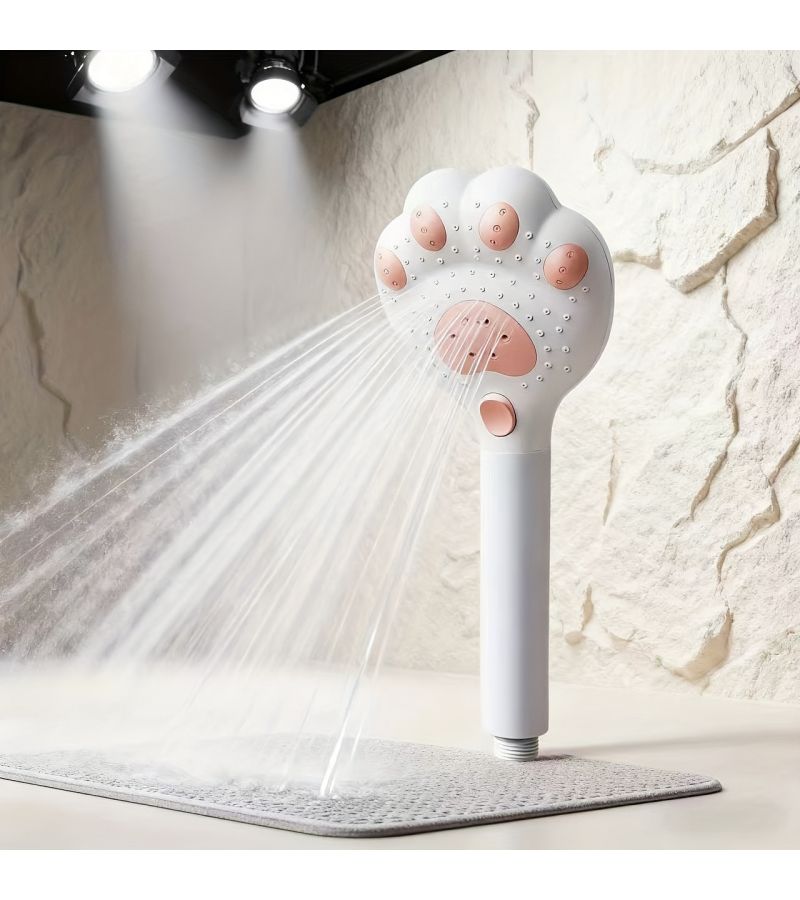 White 3 Speed Adjustable Handheld Showerhead Claw Design For Bathroom - Image 5