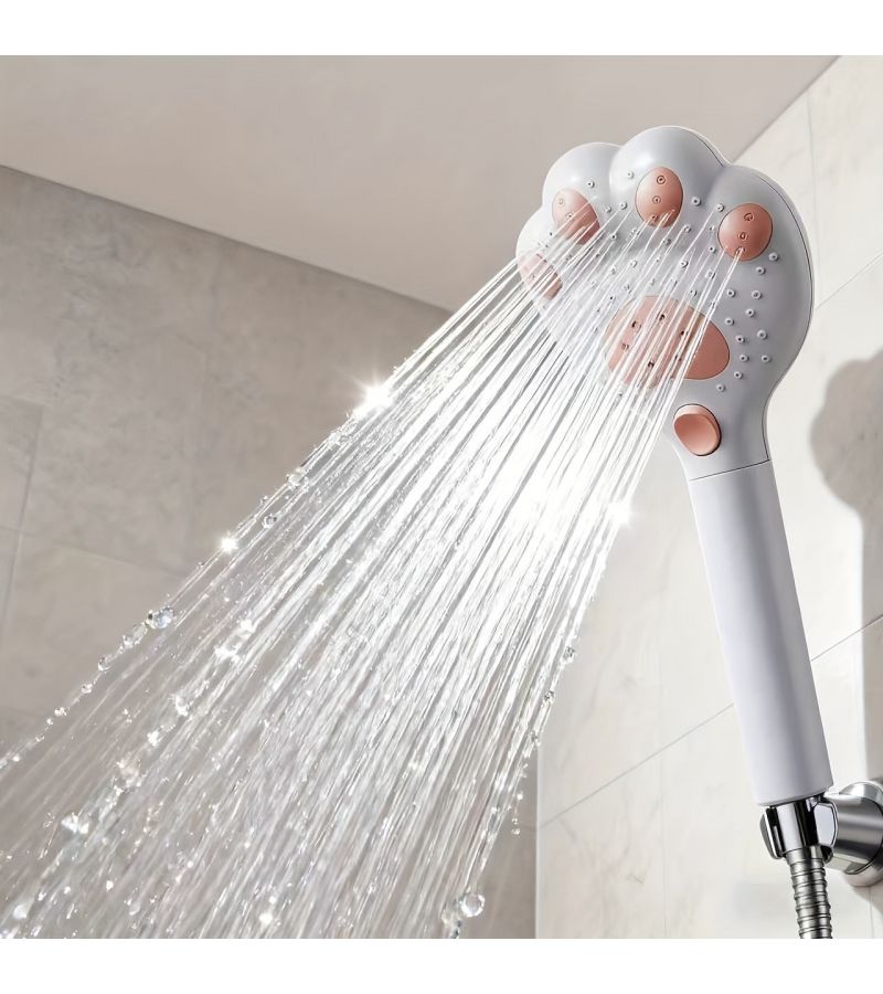 White 3 Speed Adjustable Handheld Showerhead Claw Design For Bathroom - Image 4