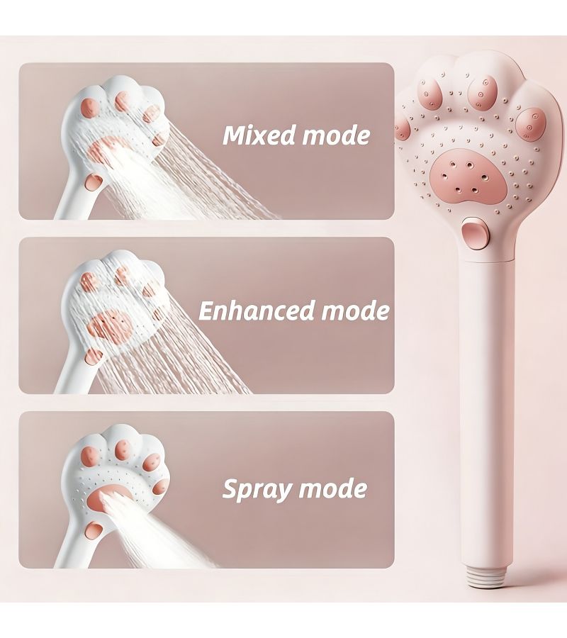 White 3 Speed Adjustable Handheld Showerhead Claw Design For Bathroom - Image 2
